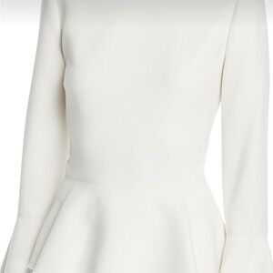 Elizabeth and James Cream Long Sleeve Peplum Top